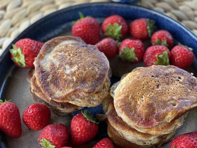 racuchy chia z truskawkami