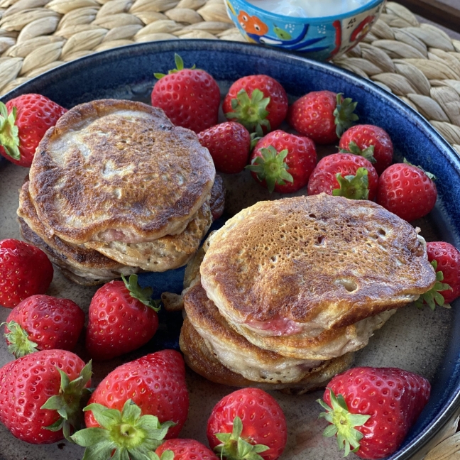 racuchy chia z truskawkami