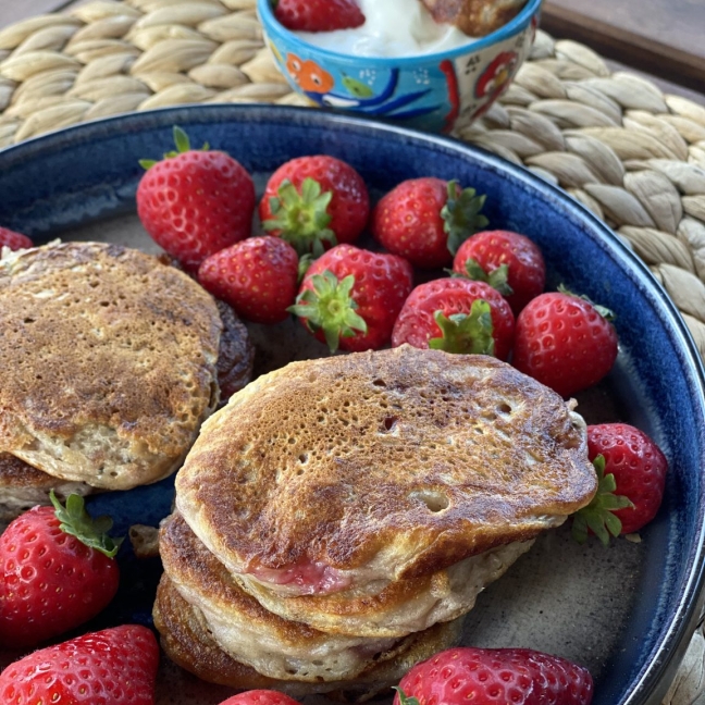 racuchy chia z truskawkami