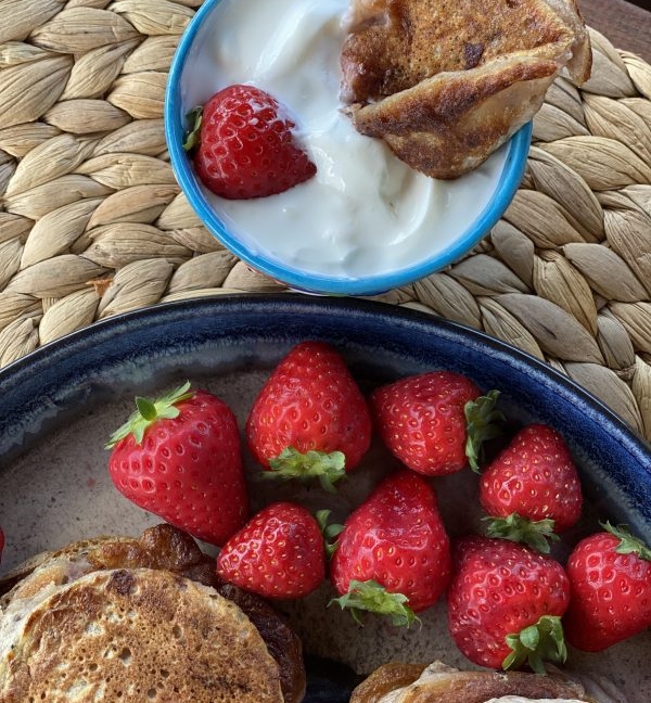 racuchy chia z truskawkami